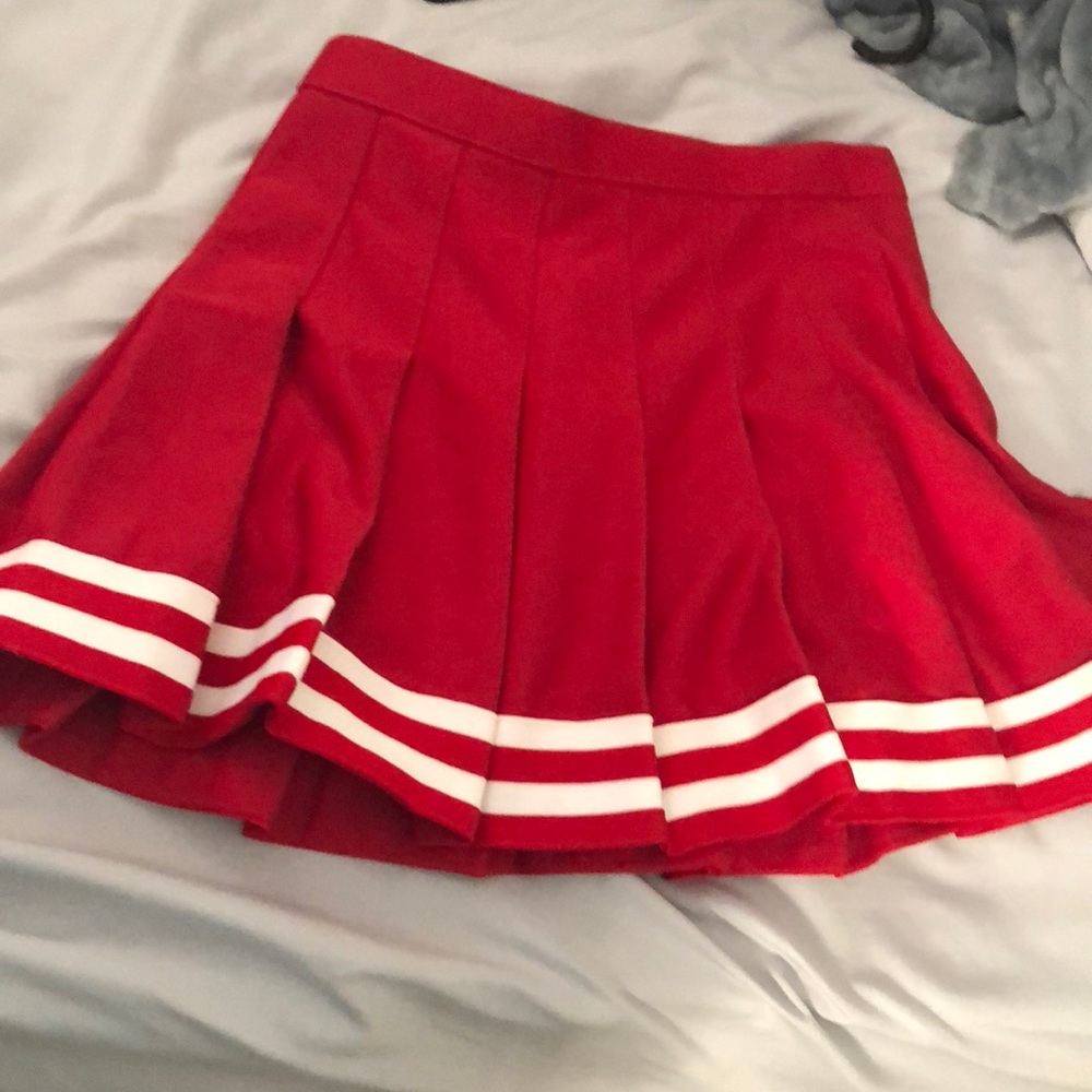 Red and white cheer skirt